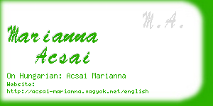 marianna acsai business card